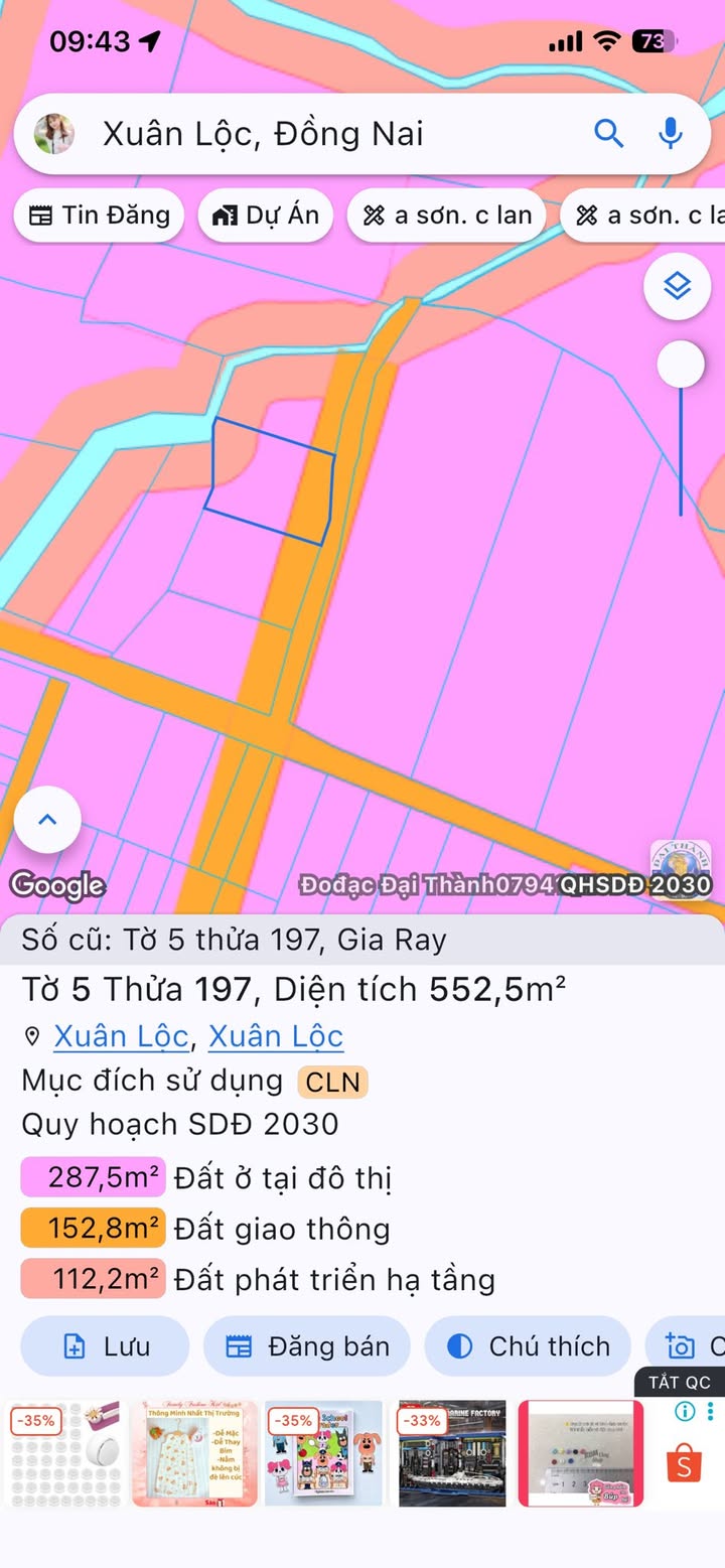 Đất nền Xuân Lộc 550m² giá 2.1 tỷ - Sổ đỏ chính chủ!