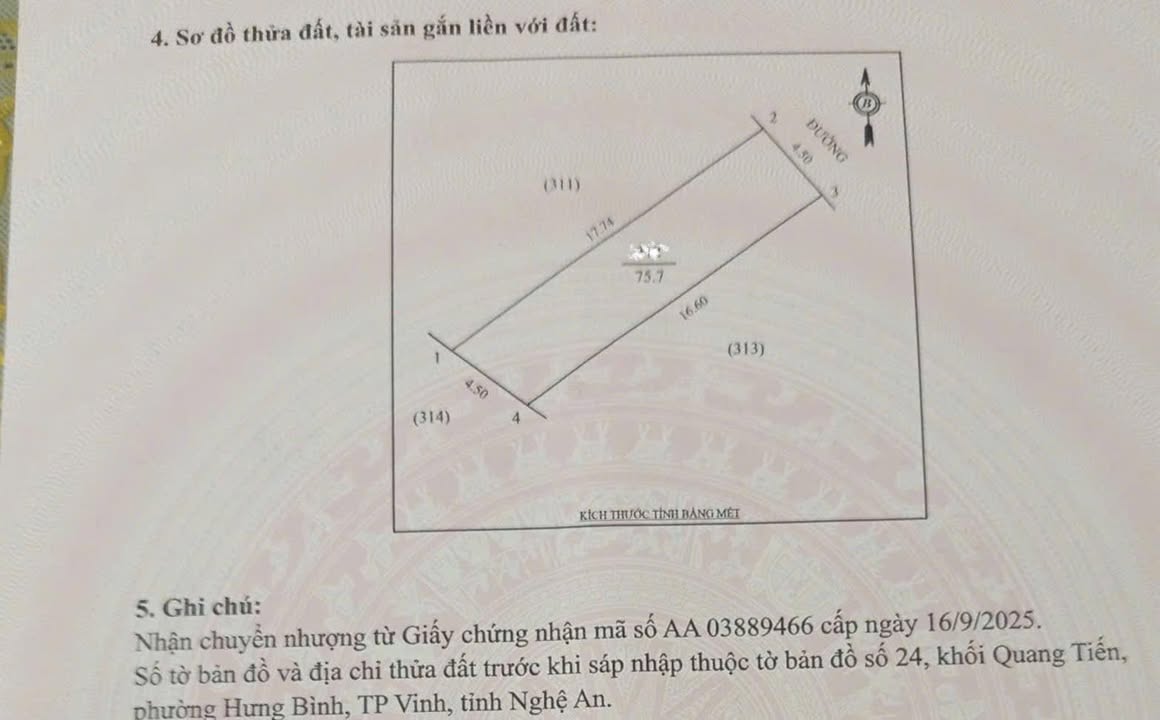 Đất nền Vinh 71.7m² Ngõ Lý Thường Kiệt - Tiềm năng tăng giá!