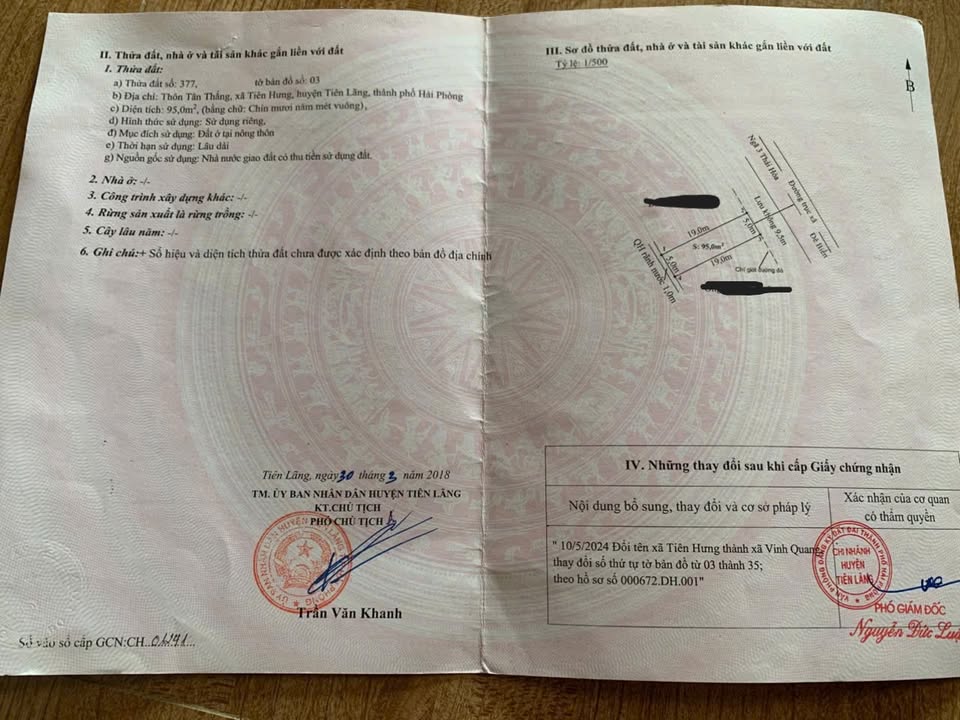 Đất Tiên Hưng (Cũ) - 95m² Mặt Trục Xã, Hải Phòng - Giá Tốt Đầu Tư