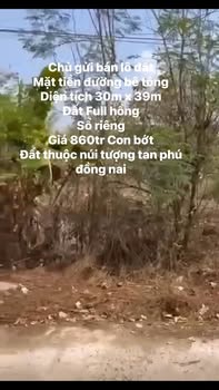 Bán Đất Mặt Tiền 1170m² Núi Tượng, Tân Phú - Sổ Hồng Riêng, Giá 860 Triệu