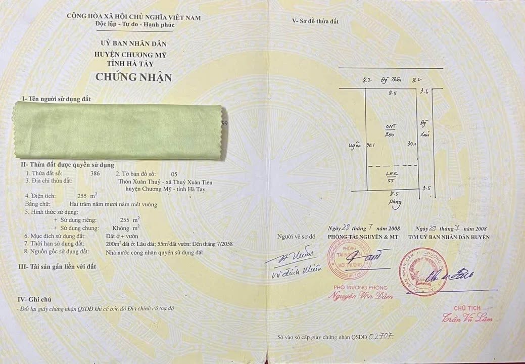 Đất nền FO lô góc 2 mặt tiền 255m² Xuân Thuỷ, Chương Mỹ - Sổ hồng sẵn sàng