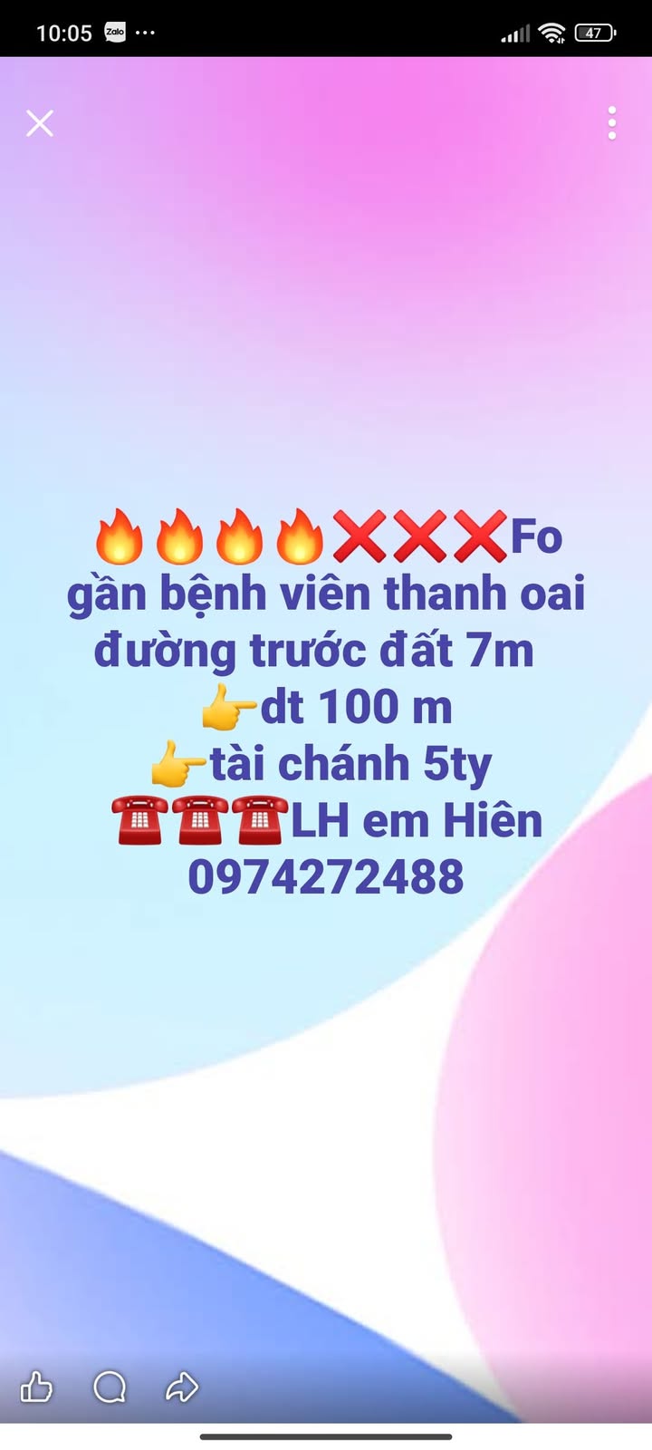 Bán Đất Thanh Oai 100m² - Gần BV Thanh Oai, Đường 7m - 5 Tỷ