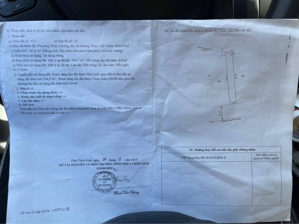 Đất nền Trưng Nữ Vương, Thủy Dương 245.7m² - Sổ đỏ chính chủ!