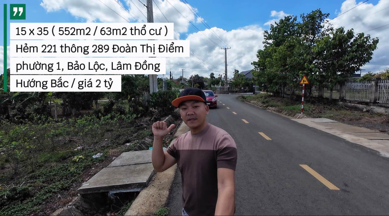 Đất Vàng Bảo Lộc 552m² Sổ Đỏ Hướng Bắc - Giá 2 Tỷ Thương Lượng