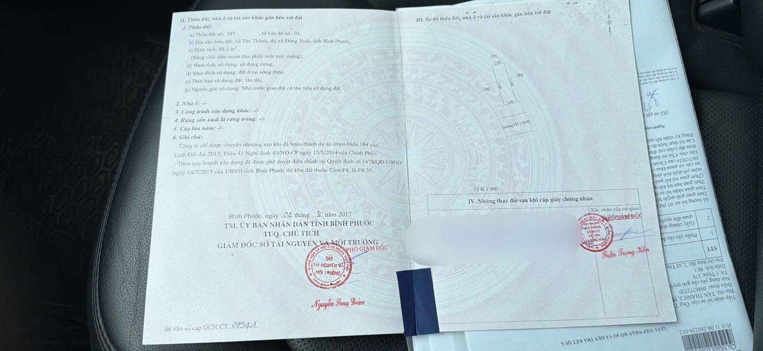 Đất nền KCN Đồng Xoài 1, Tân Đồng 85m² - Sổ đỏ chính chủ!