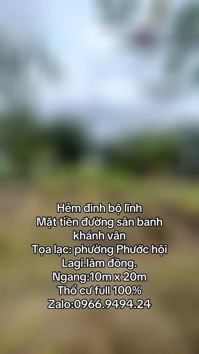 Đất nền Phước Hội La Gi 200m² - Sổ đỏ chính chủ, thổ cư 100%