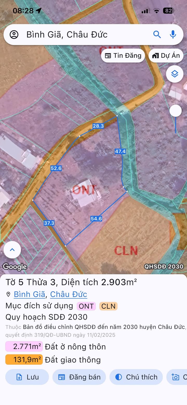 Đất nền Bình Giã Châu Đức 2903m² - Giá tốt hiếm có!