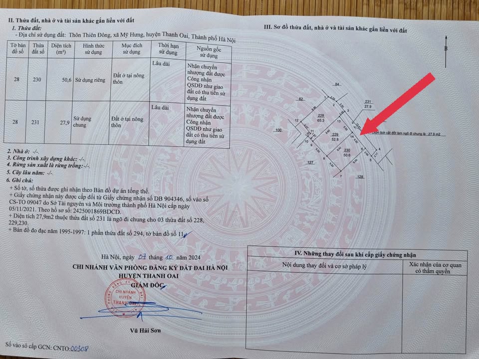 Đất Mỹ Hưng Thanh Oai 50.6m² - Sổ đỏ chính chủ, giáp KĐT lớn!