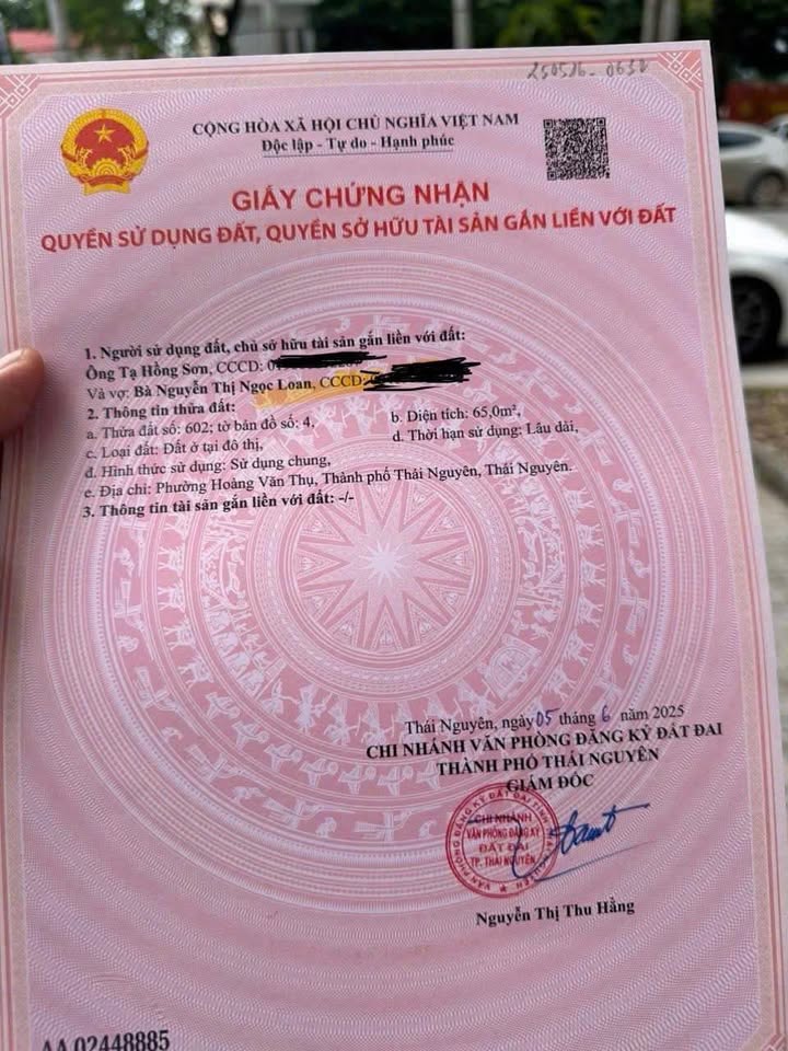 Đất nền trung tâm TP Thái Nguyên 65m² - Sổ đỏ chính chủ!