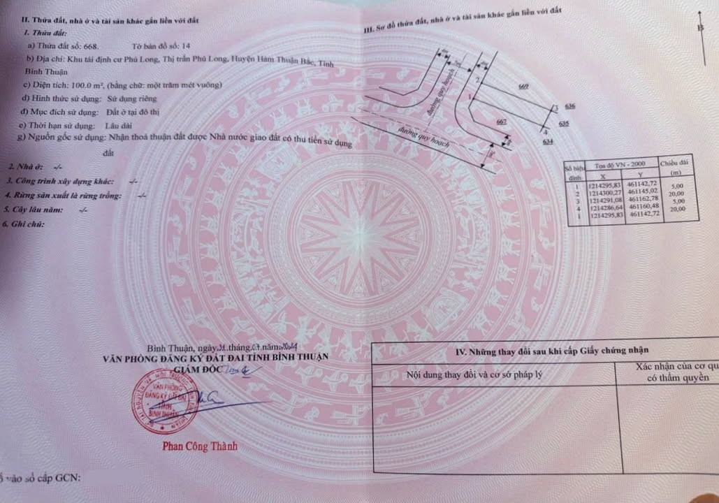 Đất nền Hàm Thắng 100m² - Sổ đỏ chính chủ, tiềm năng sinh lời!