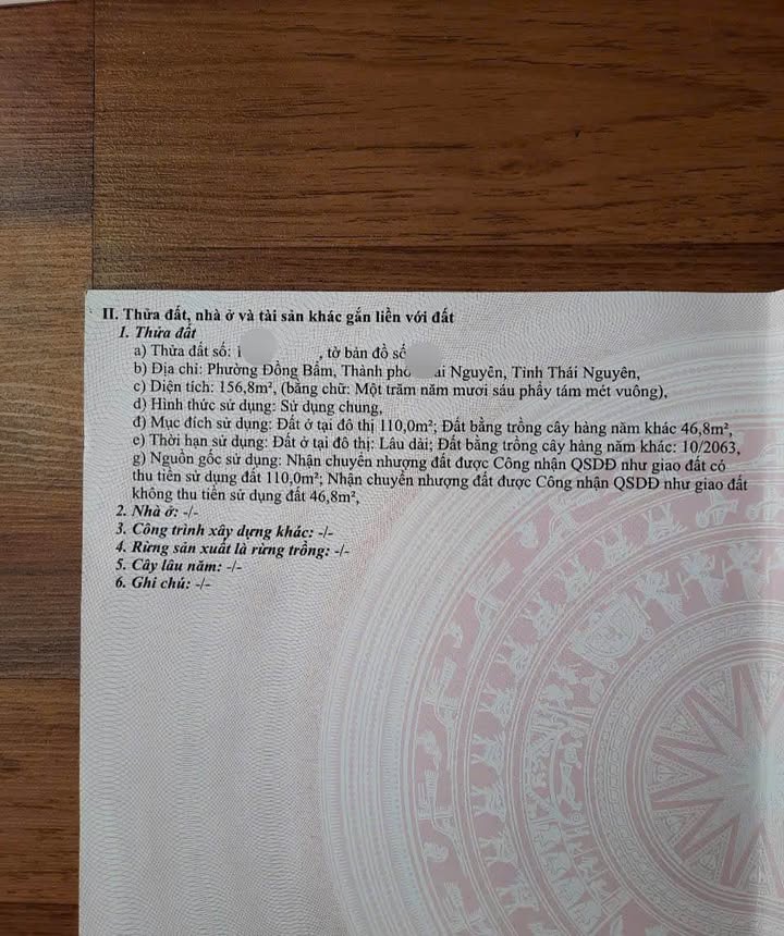 Đất nền Đồng Bẩm 160m² giá 1.5 tỷ - Sổ đỏ chính chủ