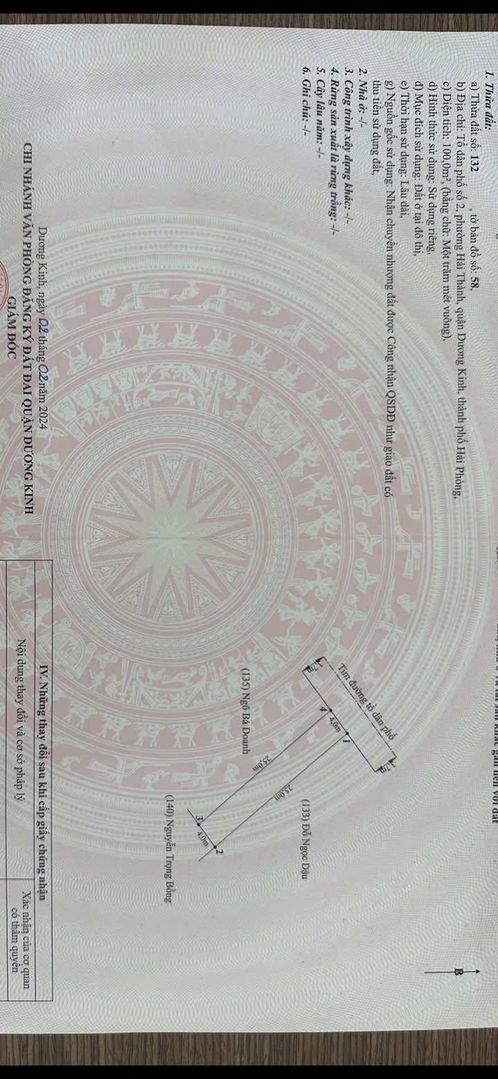 Lô đất 100m² Hải Thành, Dương Kinh - Sổ đỏ chính chủ, tiềm năng đầu tư!