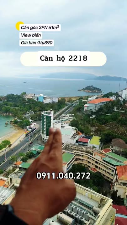 Căn hộ Mường Thanh Viễn Triều Nha Trang 61m² - Căn góc biển, view đẹp!