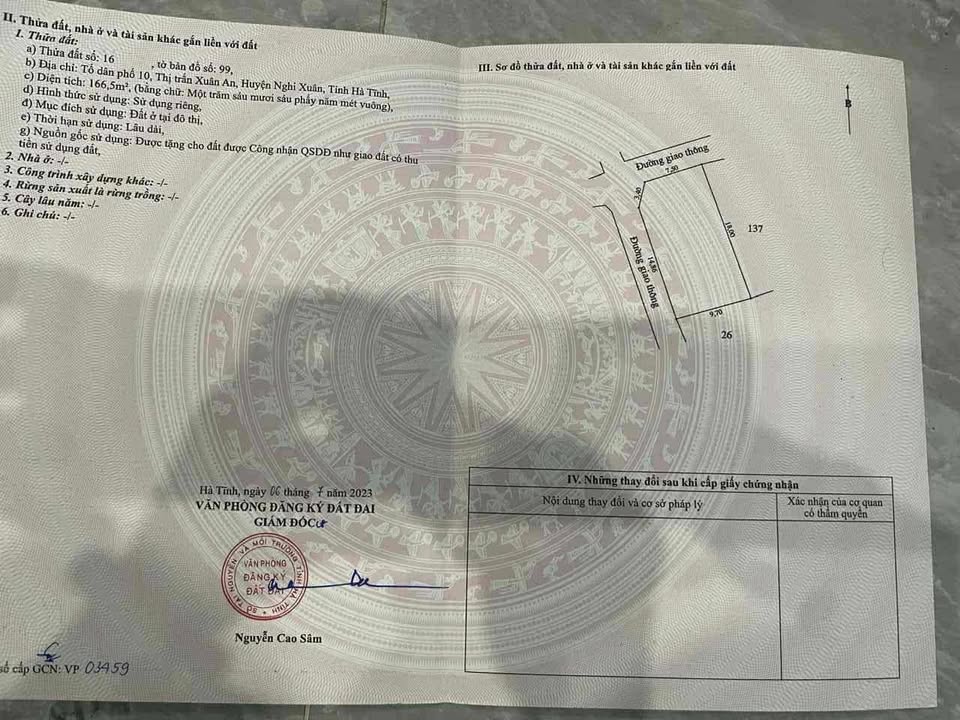 Bán đất lô góc 2 mặt tiền Xuân An 175m² giá 2.3 tỷ - Sổ đỏ sẵn