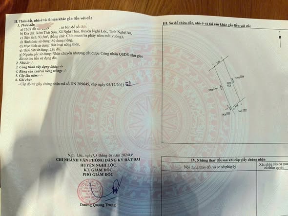 Đất nền Phường Vinh Lộc, TP Vinh 93.5m² - Sổ đỏ chính chủ!