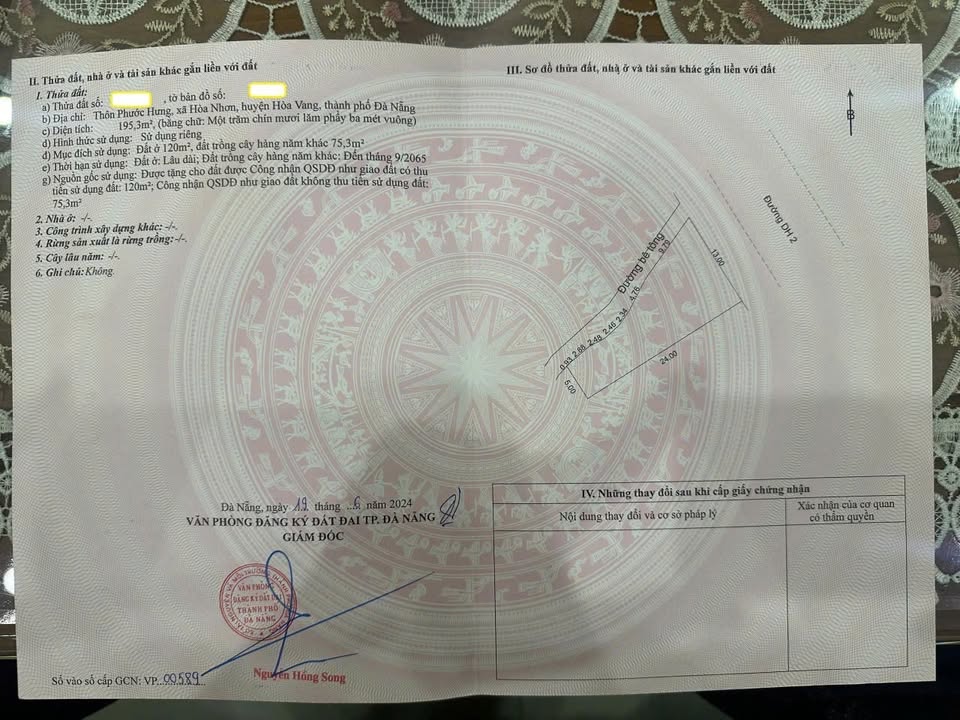 Đất nền mặt tiền đường DH2, Liên Chiểu, Đà Nẵng - 200m², Kinh doanh đắc lợi