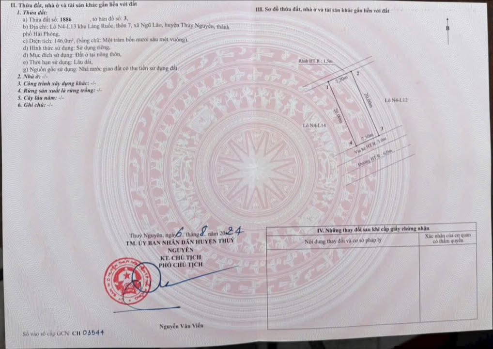 Đất đấu giá Láng Ruốc, Thủy Nguyên - 146m² Hướng Nam, Giá Thỏa Thuận