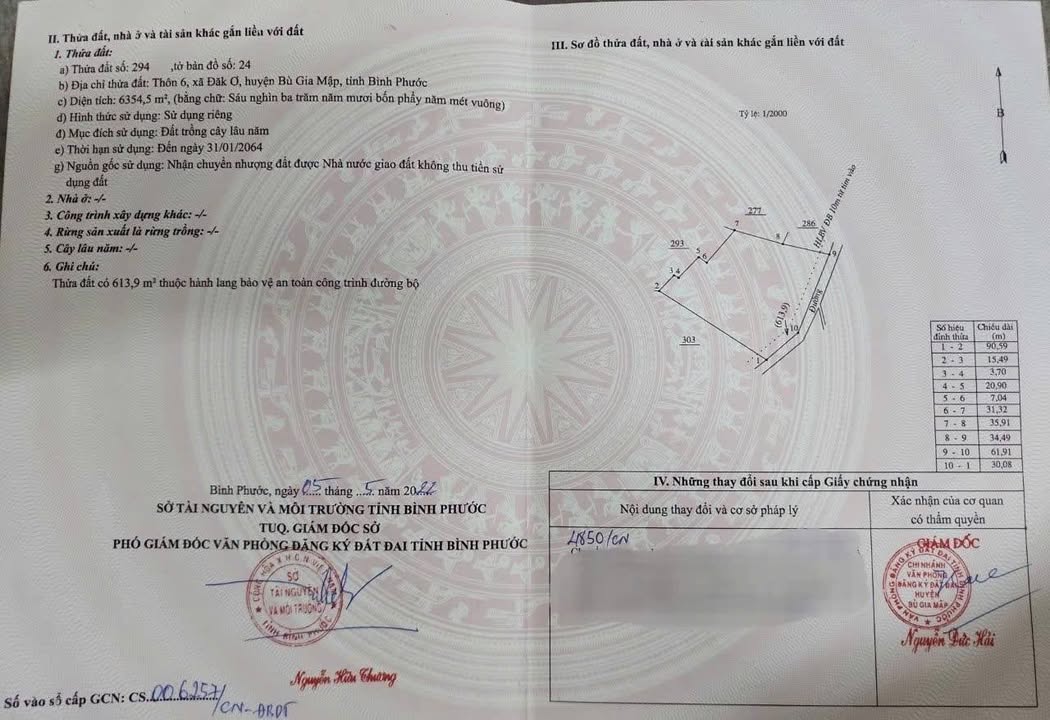 Đất nền Đắk Ơ Bù Gia Mập 6350m² - Sổ đỏ chính chủ, tiềm năng sinh lời