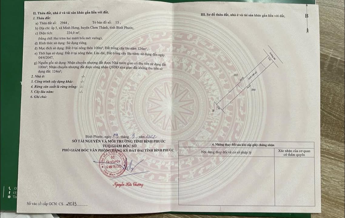 Đất nền Minh Hưng 225m² chỉ hơn 400 triệu - Sổ hồng chính chủ!