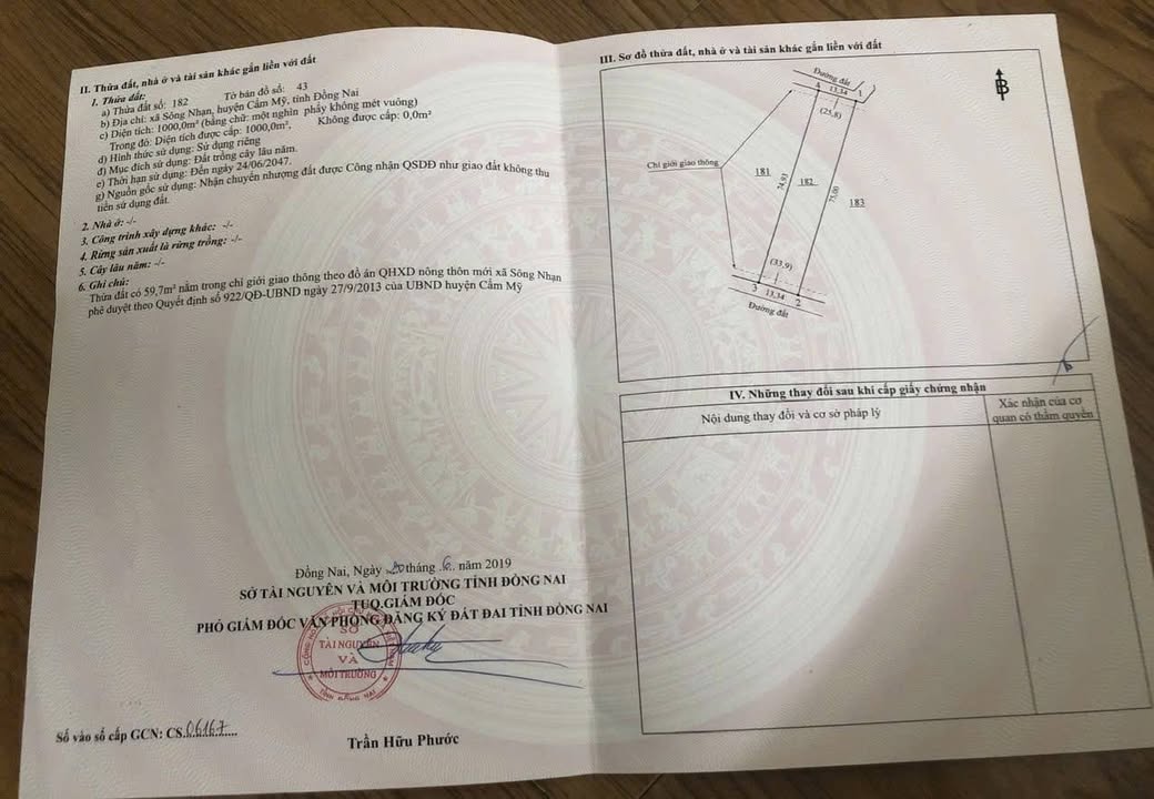 Đất 1000m² 2 Mặt Tiền Sông Nhạn, Cẩm Mỹ - Sổ Riêng, Giá Đầu Tư