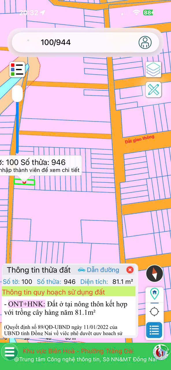 Đất nền TP. Biên Hòa 76m² giá 1.69 tỷ - Sổ hồng sẵn, xây dựng tự do!