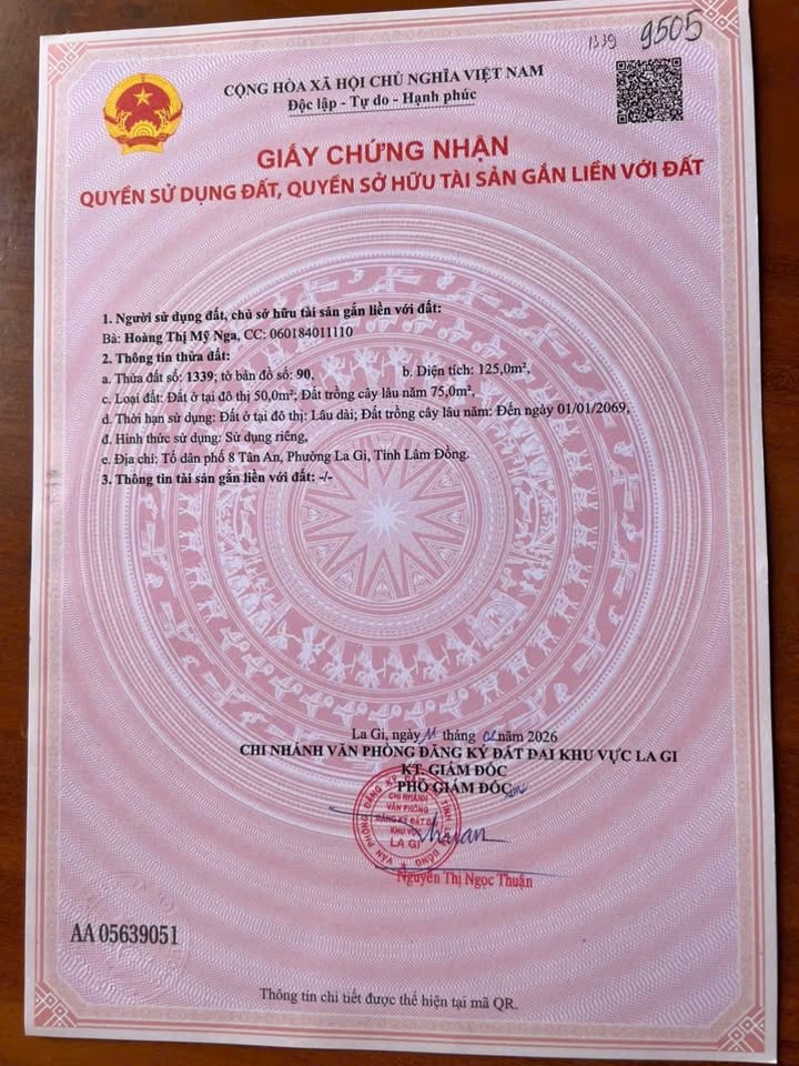 Đất nền Tân An, La Gi 95m² giá 555 triệu - Sổ đỏ chính chủ