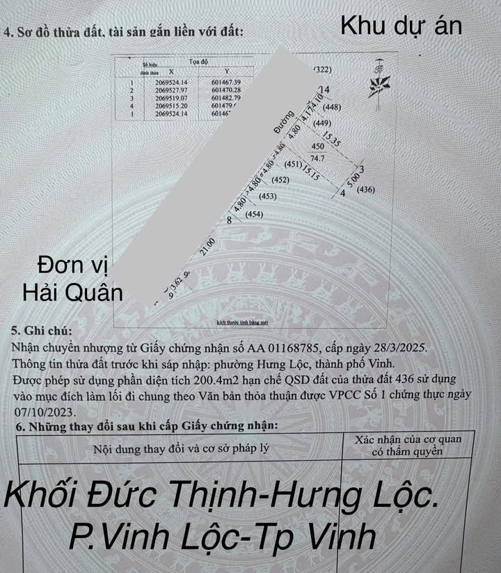 Đất nền Hưng Lộc - Vinh 75m² 2.1 tỷ - Sổ đỏ chính chủ