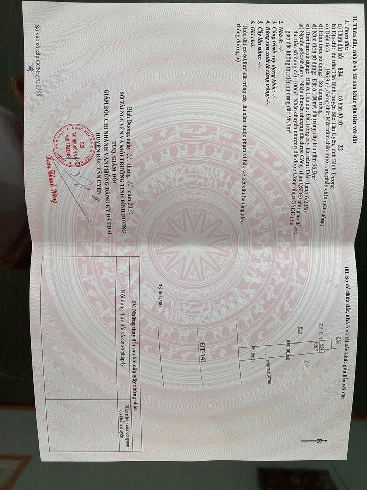 Bán Đất Vĩnh Tân, Bắc Tân Uyên 100m² Thổ Cư 100% - Gần Chợ, Trường Học 2.5 Tỷ