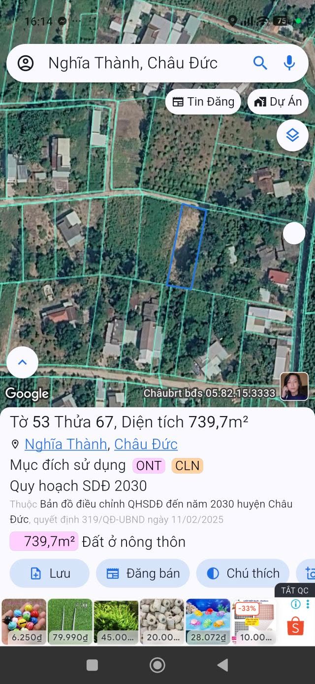 Đất Nền 750m² Châu Đức - Gần KCN Sonadezi, Tách 3 Sổ