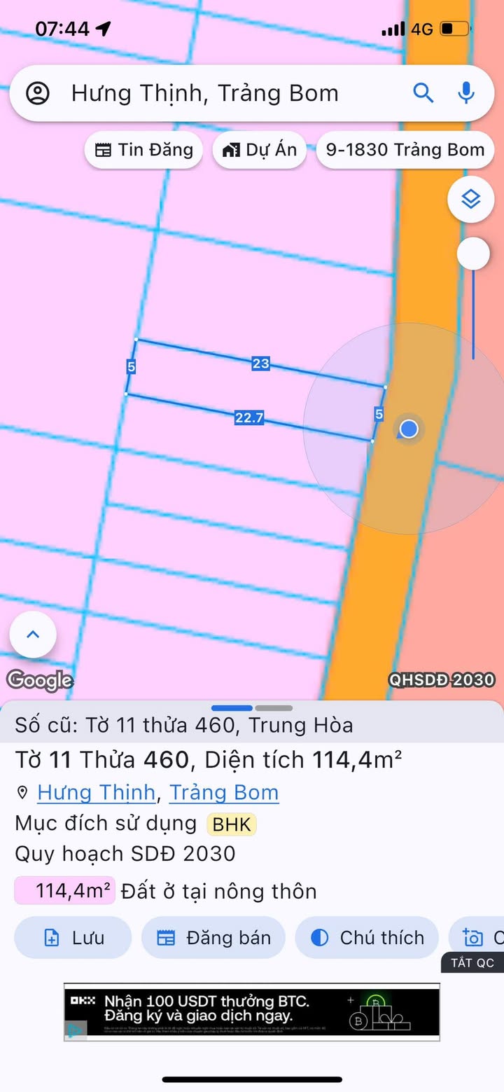 Đất Trảng Bom - Mặt Tiền Đường Bê Tông 115m² - Giá 7xx Tỷ