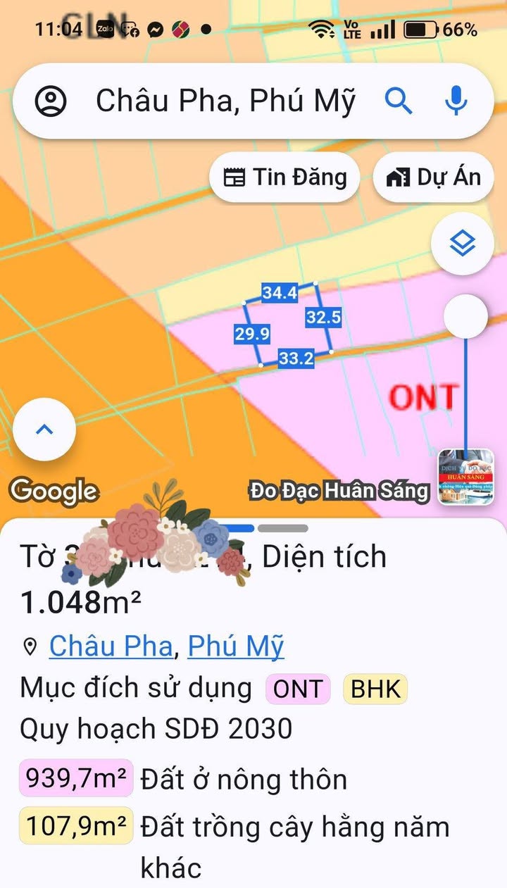 Đất nền Châu Pha Phú Mỹ 1000m² - Tiềm năng tăng giá vượt trội!