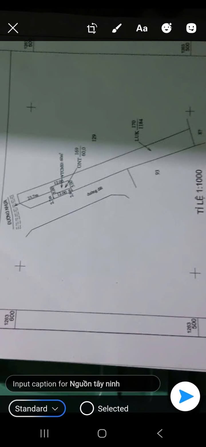 Bán Đất Vàng Tân Biên, Tây Ninh 1244m² Sổ Hồng Sẵn Sàng - Giá 1.36 Tỷ