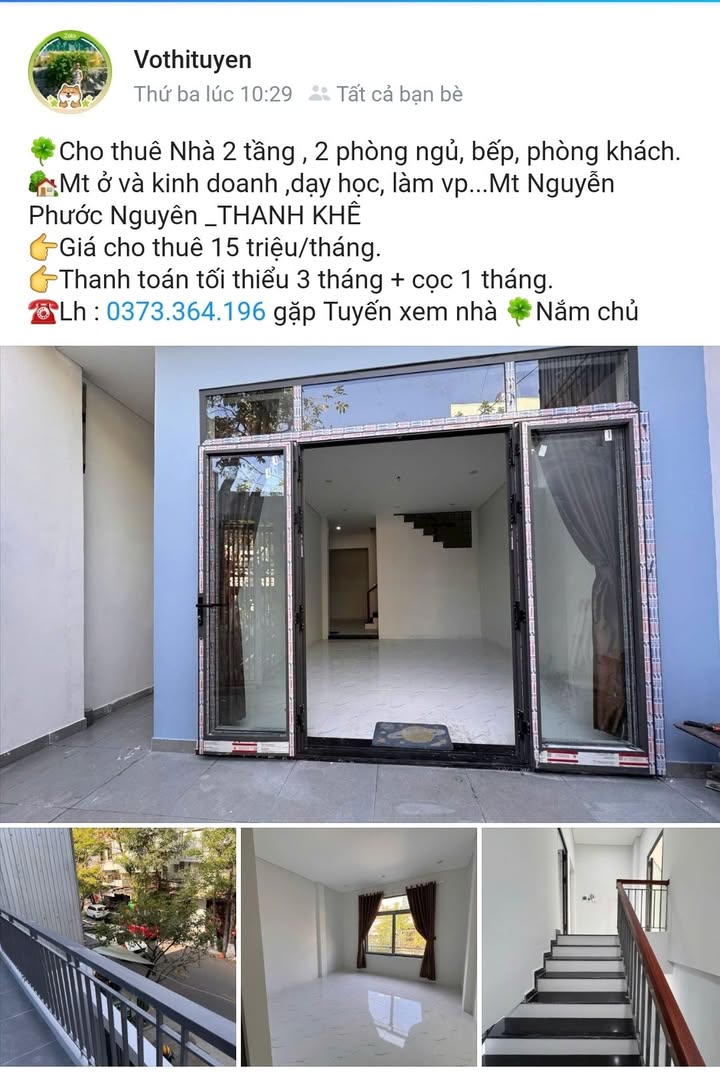 Nhà riêng Nguyễn Phước Nguyên, Thanh Khê - 2 Tầng, Vị trí đẹp, kinh doanh.