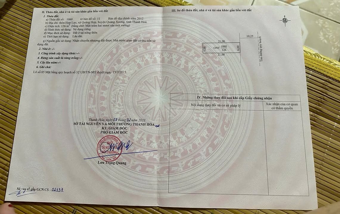 Đất nền Quảng Hợp, Quảng Xương 123m² - Sổ đỏ chính chủ!