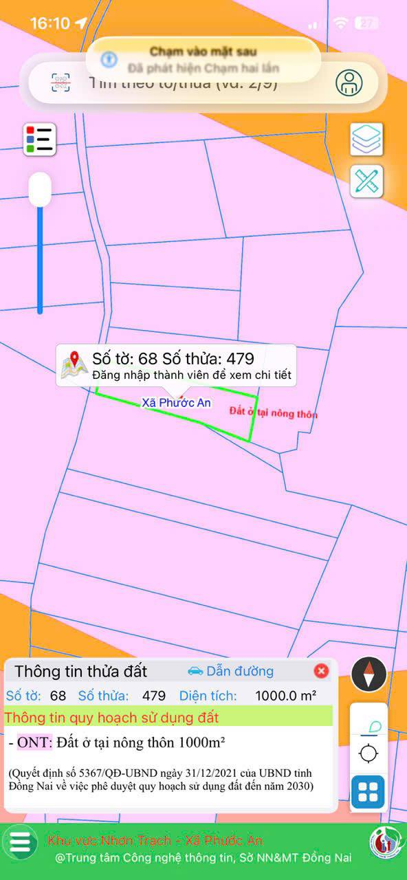 Đất vườn Phước An, Nhơn Trạch 1000m² giá 2.8 tỷ - Nghỉ dưỡng lý tưởng!