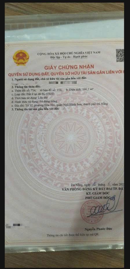 Đất nền Quận Sơn Trà 100m² - Sổ đỏ chính chủ!