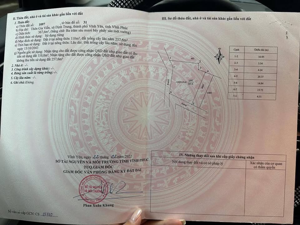 Bán Gấp Đất Vàng Định Trung, Vĩnh Yên 367.6m² - Sổ Đỏ Vô Vàn Tiềm Năng