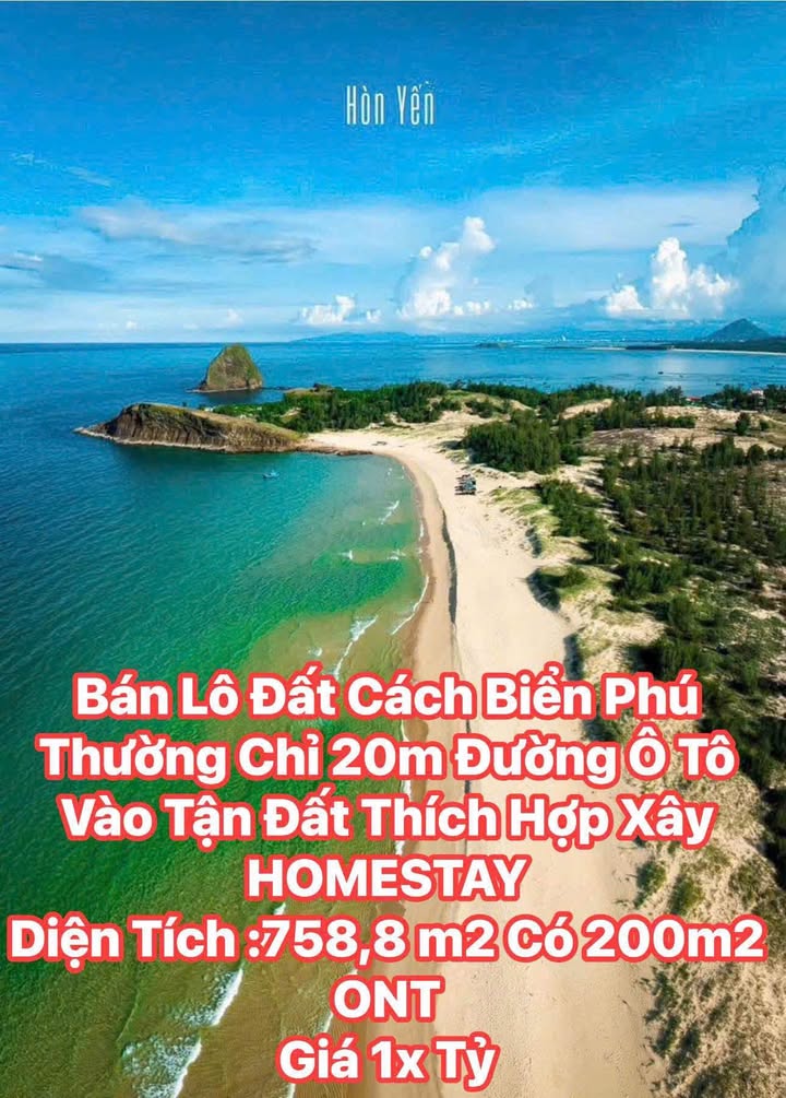 Đất Nền Tuy An, Phú Yên - Sổ Đỏ 759m² Cách Biển Phú Thường 20m