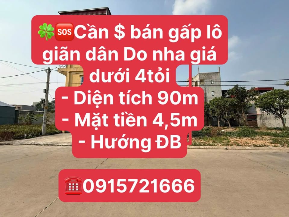 Đất nền Do Nha Quế Võ 90m² - Sổ đỏ chính chủ, giá cực tốt!