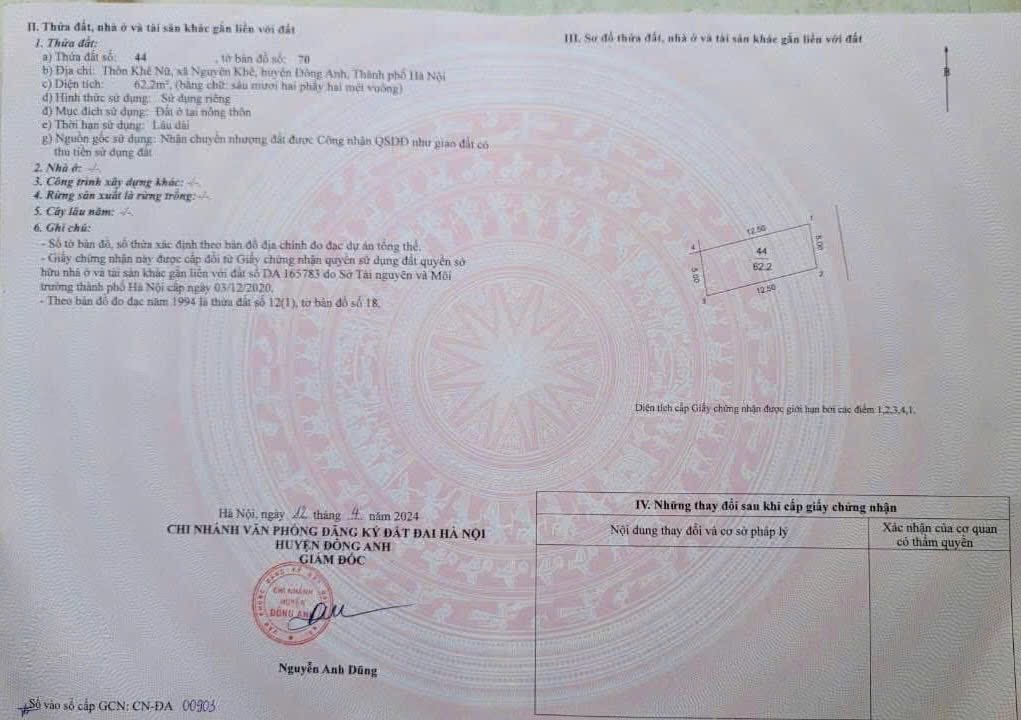 Đất nền Đông Anh 62.2m² - Xây dựng tự do, tiềm năng vượt trội!