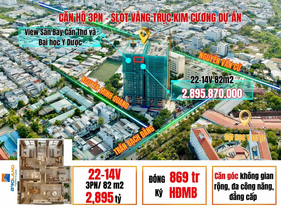 Căn hộ Thiên Quân Marina Cần Thơ 82m² - Căn góc 3PN tuyệt đẹp!