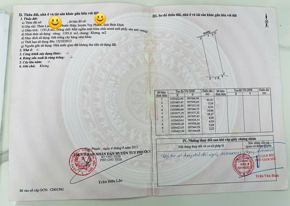 Đất nền Thôn Lục Lễ, Phước Hiệp 1191.6m² - Sổ đỏ chính chủ!