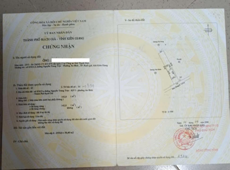 Nhà Chính Chủ Nguyễn Trung Trực, Rạch Giá - 142m² Thổ Cư, Giá 1.5 Tỷ