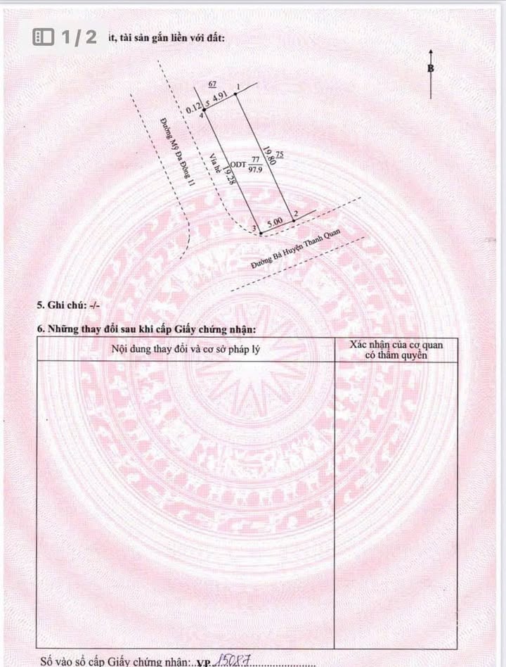 Đất Bà Huyện Thanh Quan Mỹ An 98m² giá 2 tỷ - Sổ đỏ chính chủ