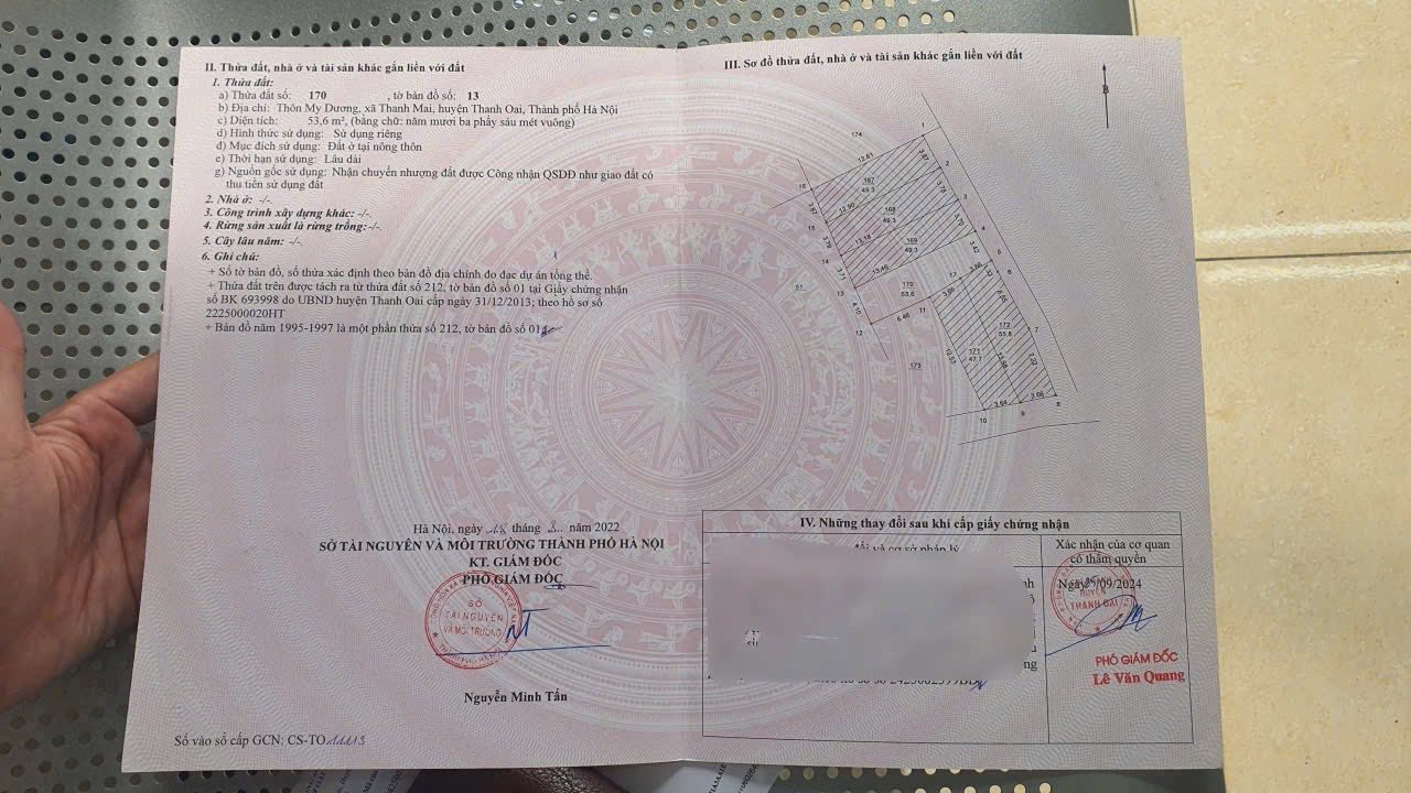 Bán Đất Thanh Mai, Thanh Oai 53.6m² - Sổ Đỏ Rõ Ràng, Giá Tốt