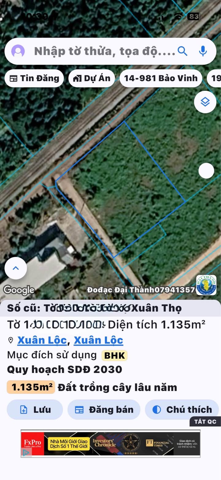 Đất Vườn Xuân Lộc 1135m² - Sổ Riêng Giá 1 Tỷ