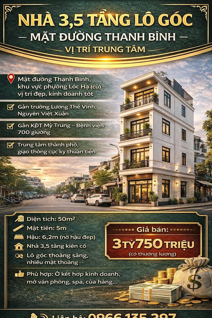 Nhà phố Thanh Bình Nam Định 50m² - Mặt tiền kinh doanh đắc địa!