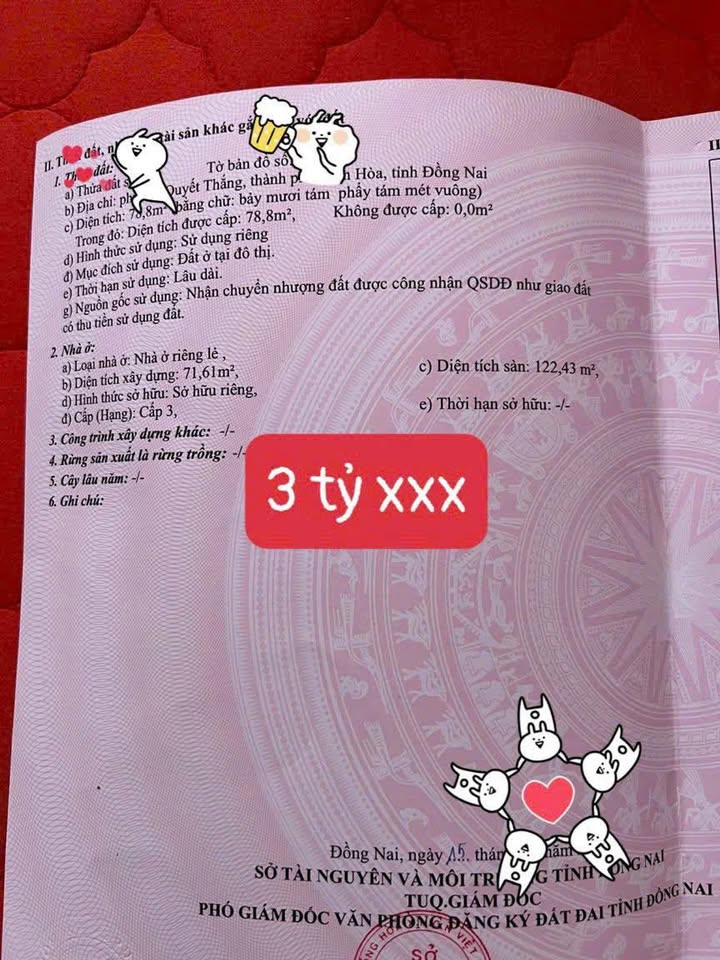 Bán nhà Phường Quyết Thắng Biên Hòa 78m² giá 3.2 tỷ - Vị trí đẹp