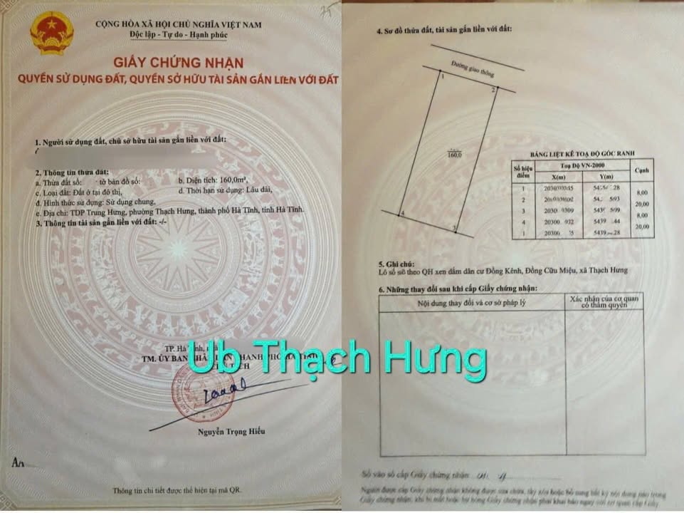 Đất Trung Hưng Thạch Hà 160m² - Sổ đỏ sẵn sàng, giá 4 tỷ