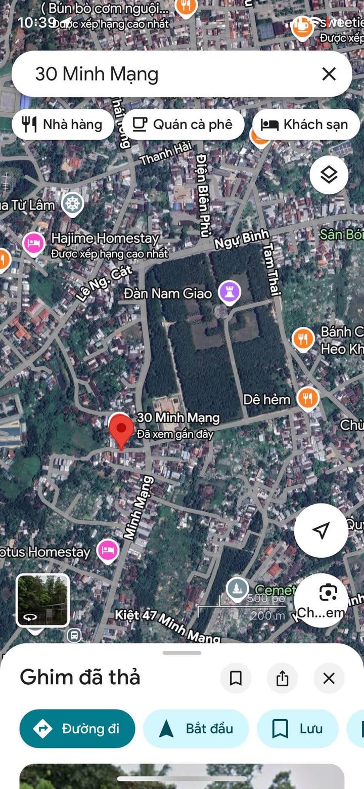 Bán đất 100.5m² kiệt 30 Minh Mạng, Huế - Hướng Nam, Gần Đàn Nam Giao